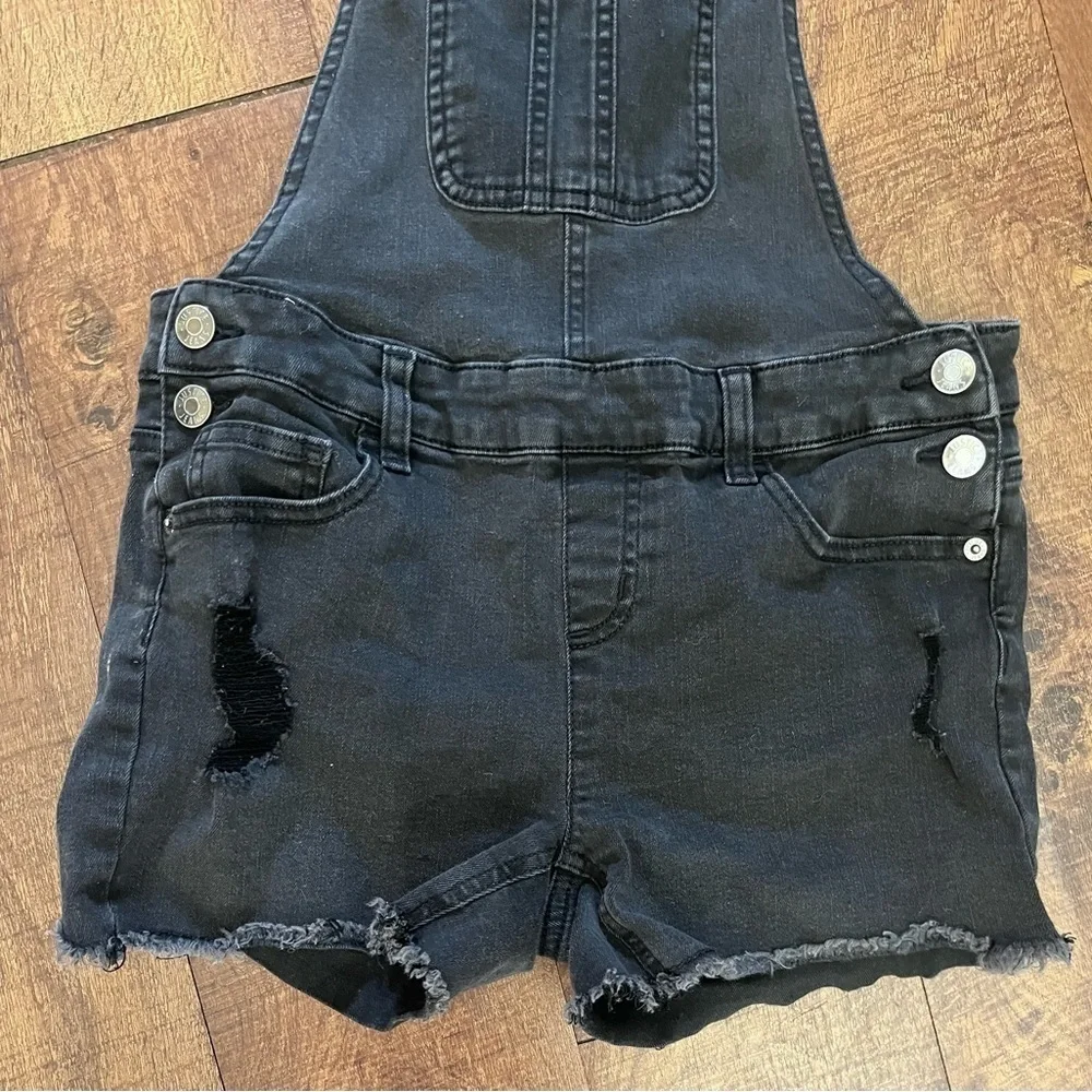 Justice girls Shortalls overall Sz 14 distressed frayed